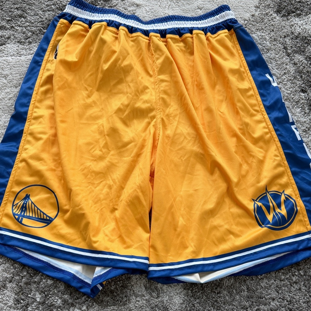 NBA Warriors/Santa Cruz Warriors G league New Yellow and Blue Men's Shorts